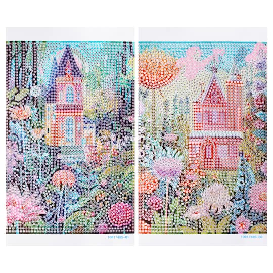 5" x 7" Castle Flowers Diamond Art Kit with Wooden Frames by Make Market®